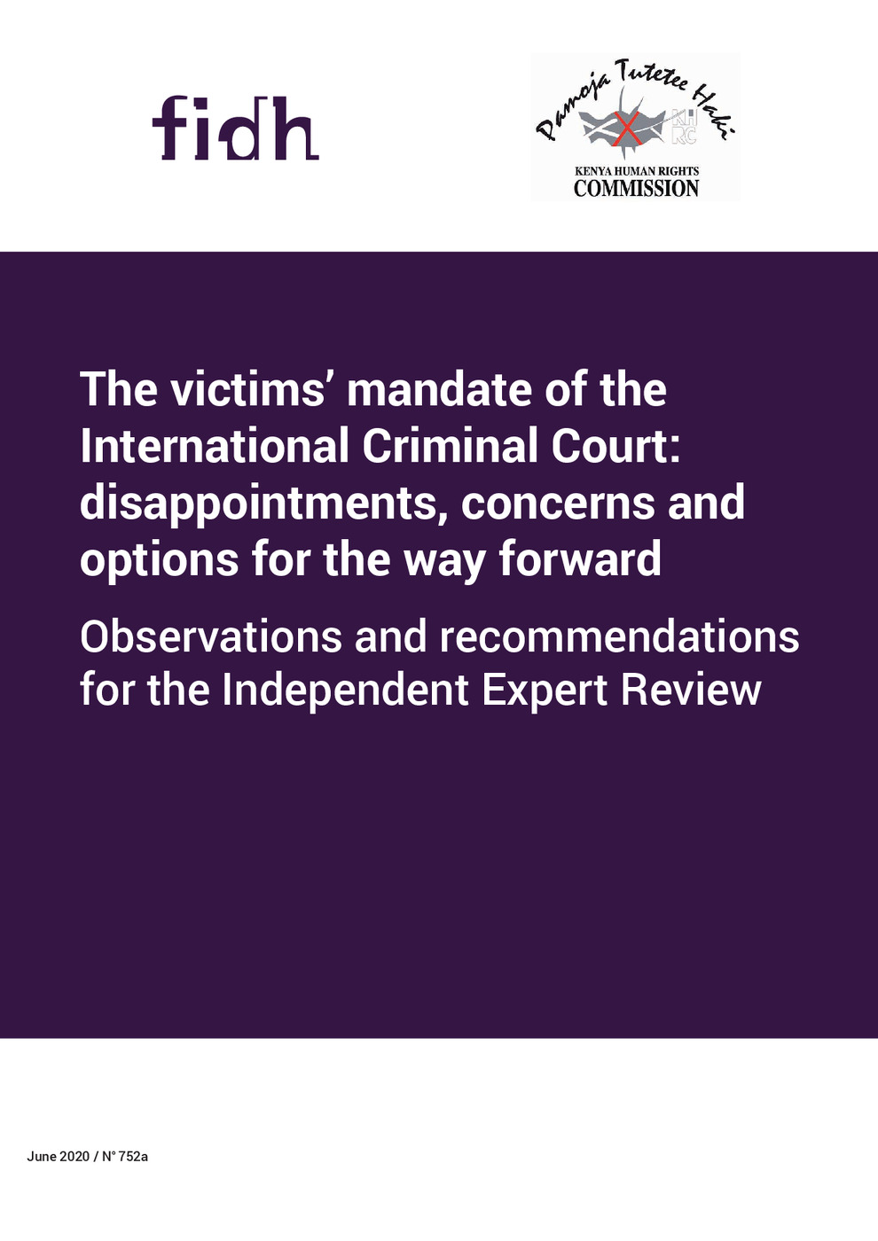 The victims’ mandate of the<br /><br />
International Criminal Court:<br /><br />
disappointments, concerns and<br /><br />
options for the way forward<br /><br />
Observations and recommendations<br /><br />
for the Independent Expert Review