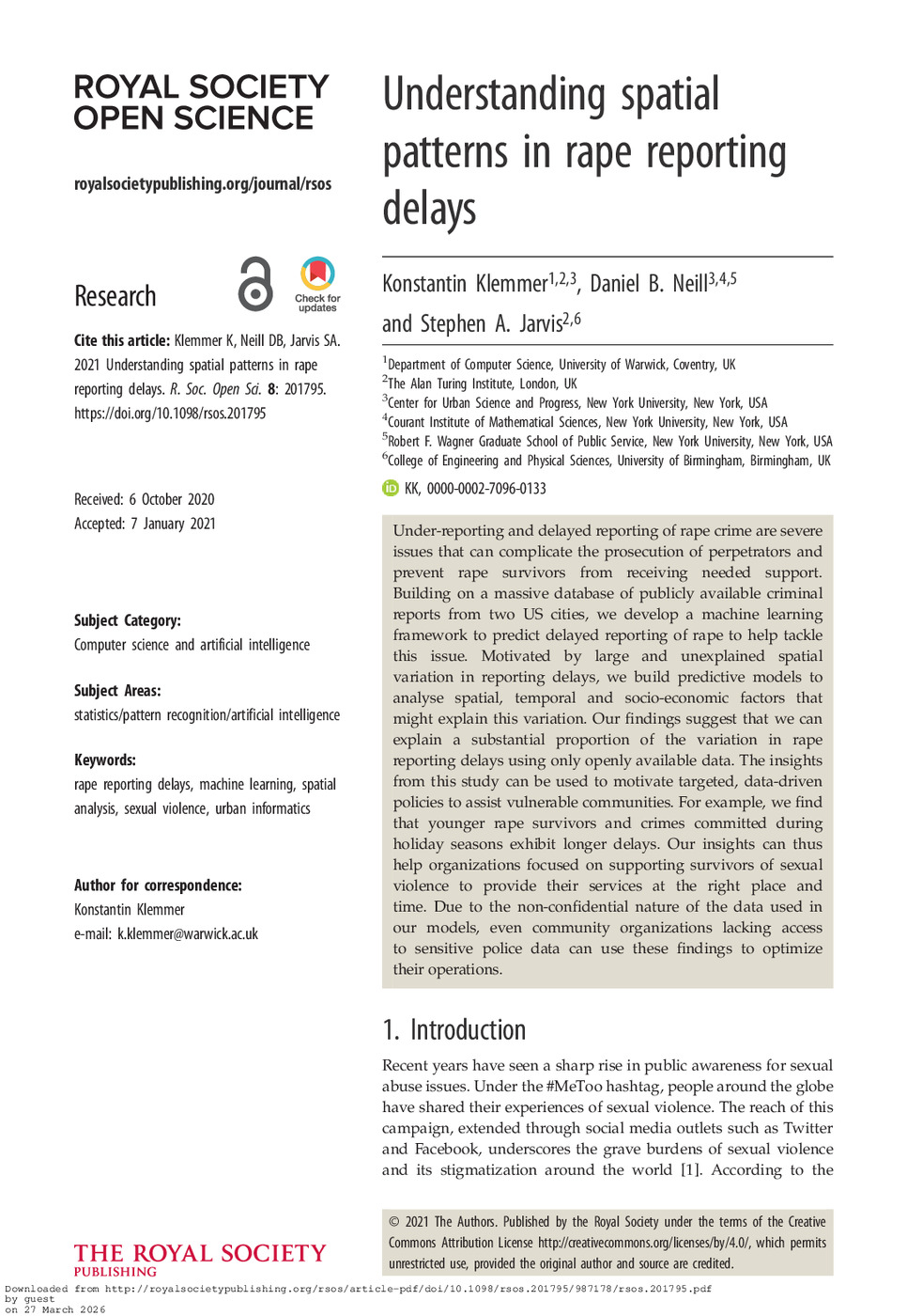 Understanding Spatial Patterns in Rape Reporting Delays 