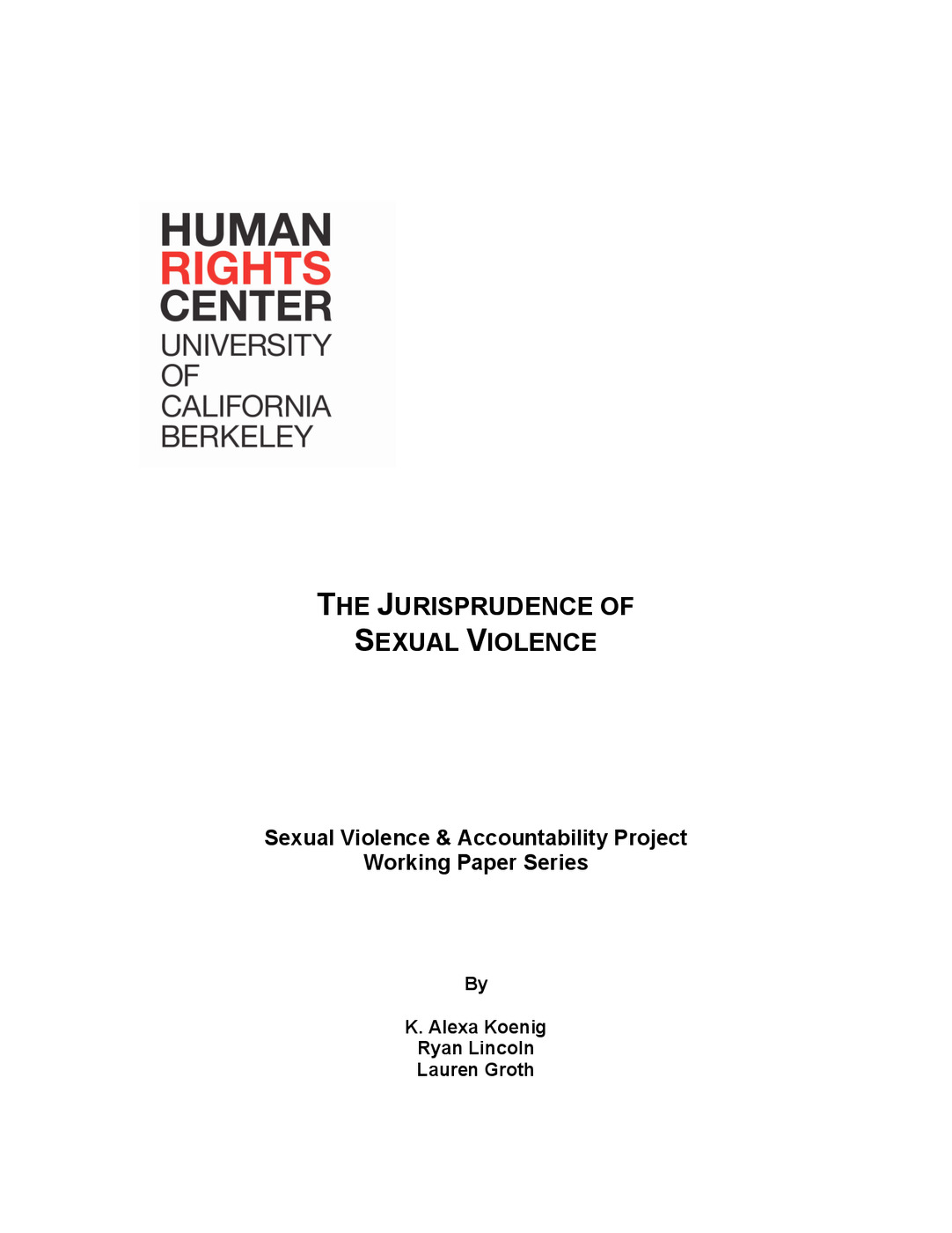 The Jurisprudence of Sexual Violence 