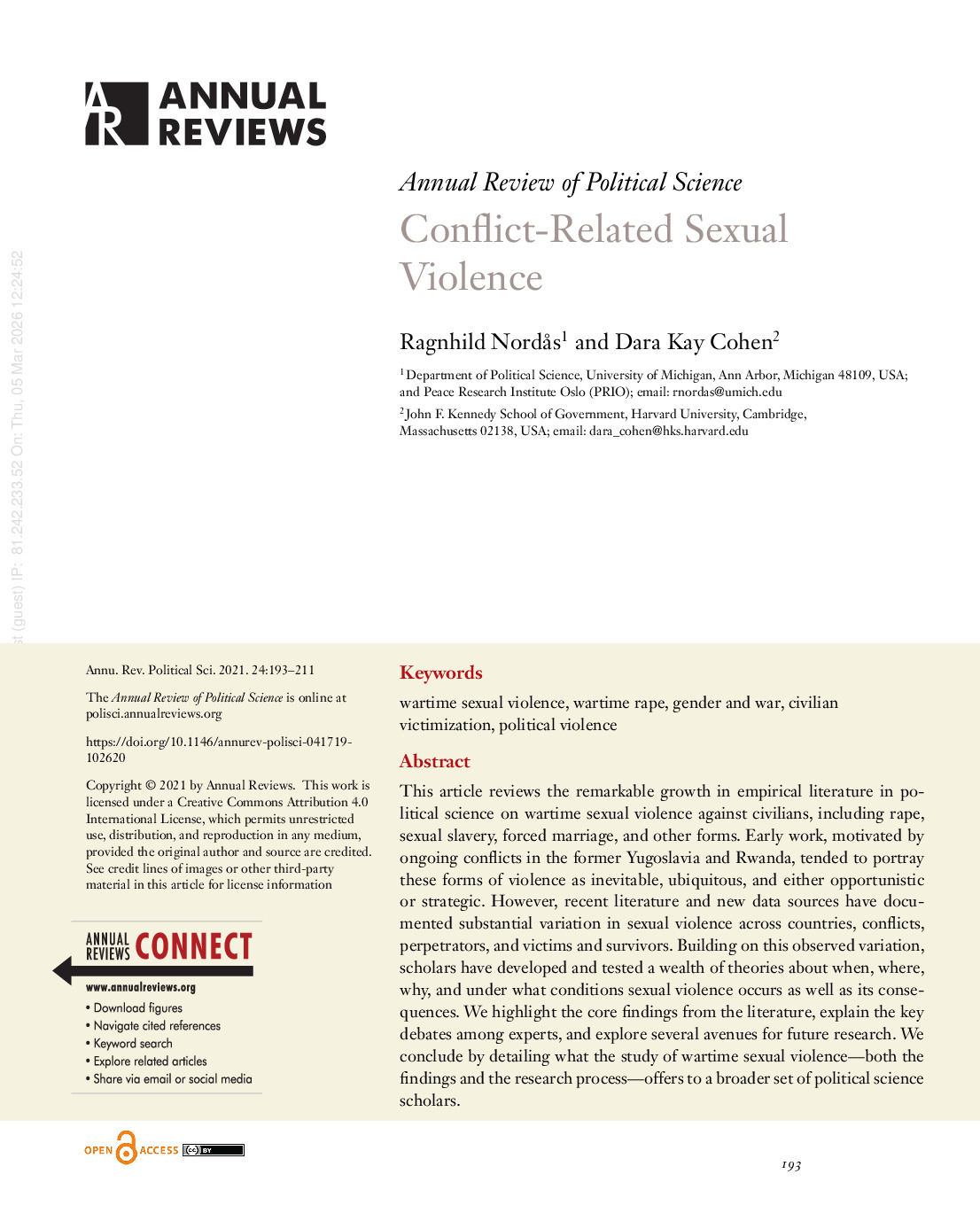 Conflict-Related Sexual Violence