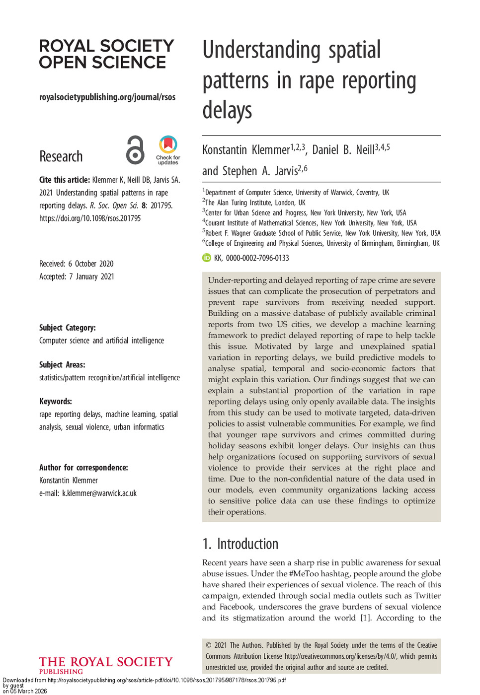 Understanding Spatial Patterns in Rape Reporting Delays