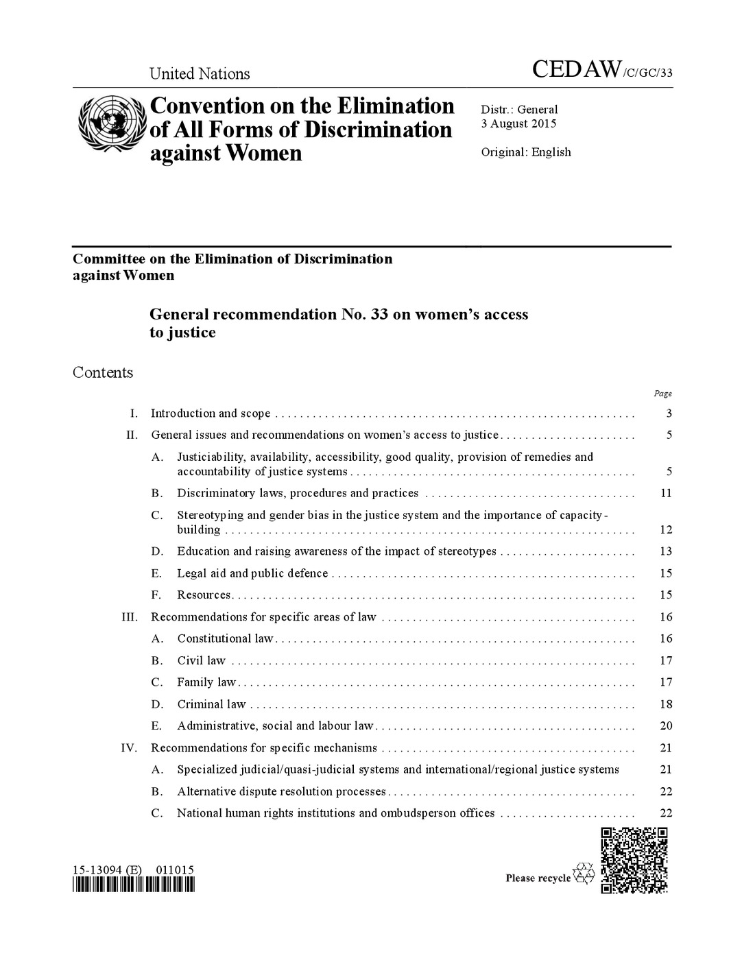 Convention on the Elimination of All Forms of Discrimination against Women