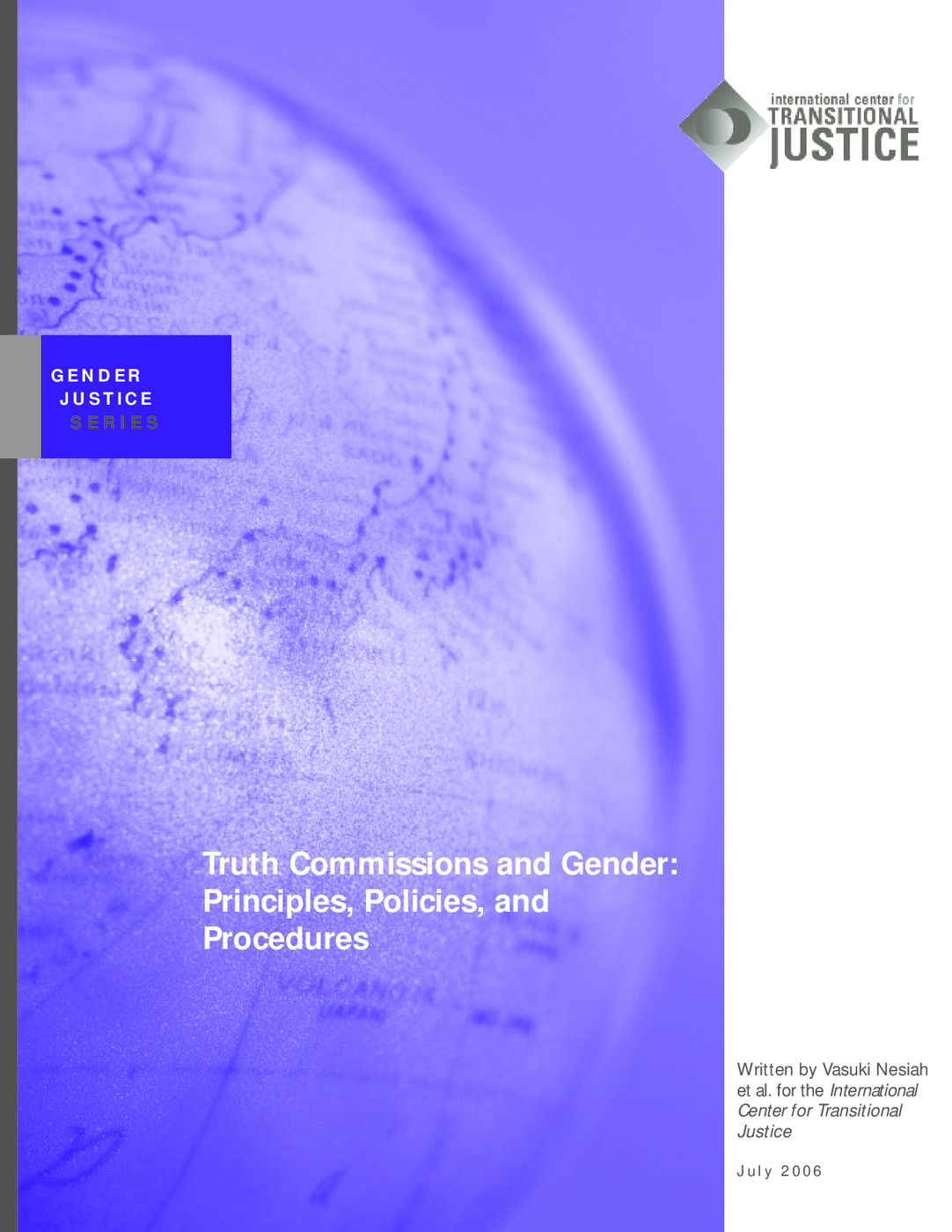 Truth Commissions and Gender: Principles, Policies and Procedures