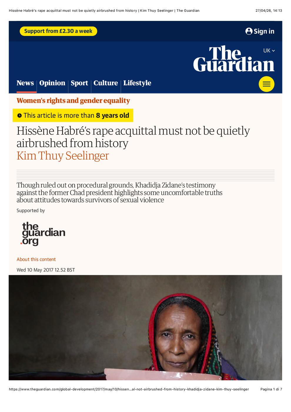 Thuy Seelinger Hissène Habré’s rape acquittal must not be quietly airbrushed from history
