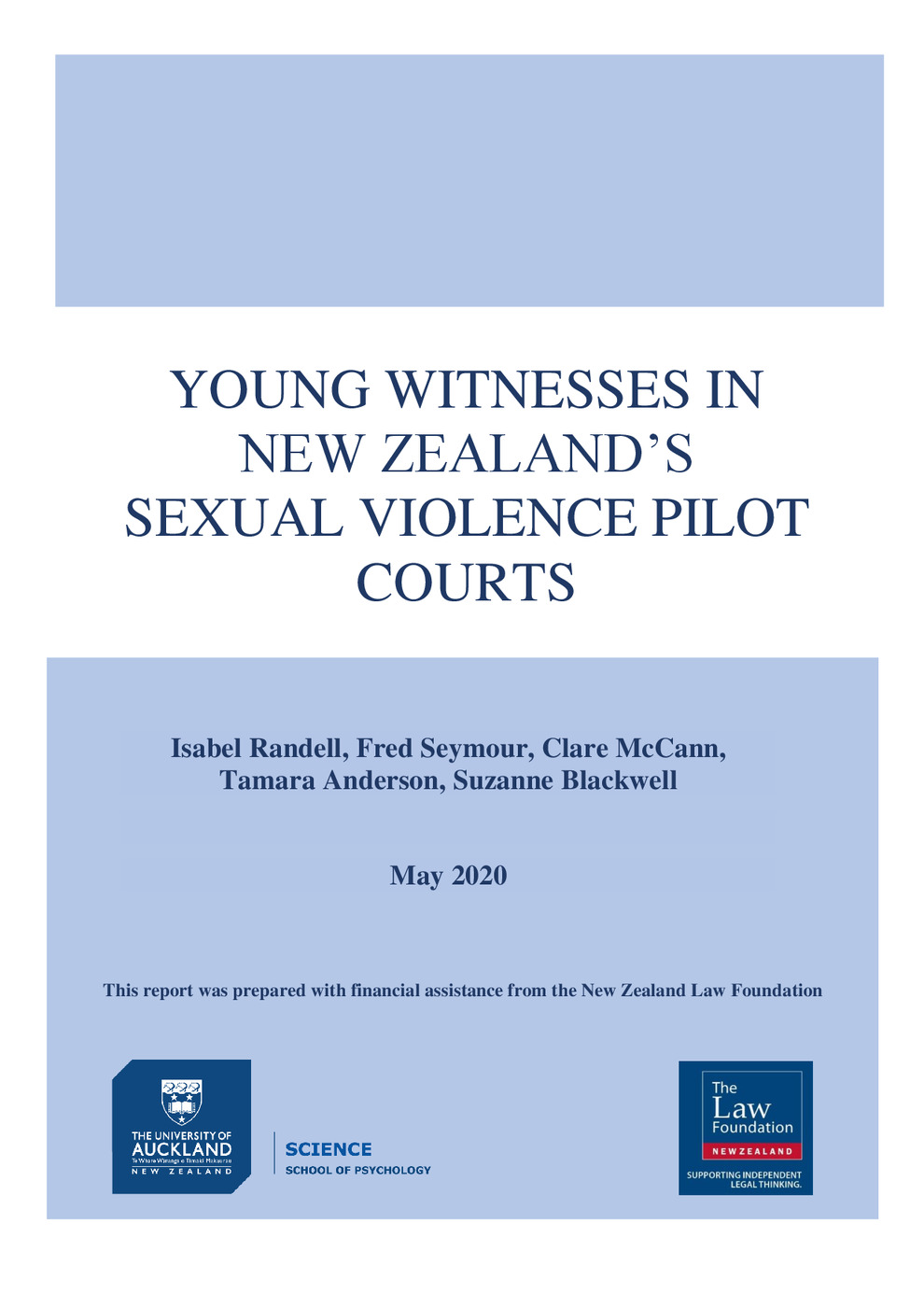 Young Witnesses in New Zealand's Sexual Violence Pilot Courts 